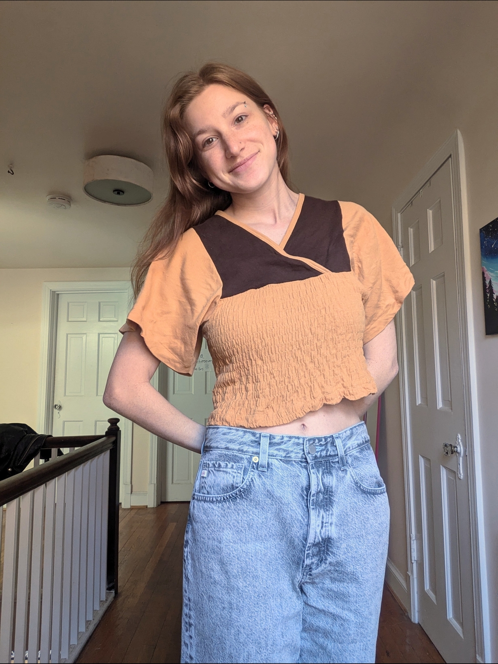 1970s Knit Ruched Top